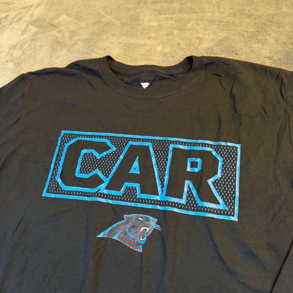 Fanatics Carolina Panthers T Shirt Mens Large Black Long Sleeve Graphic Tee